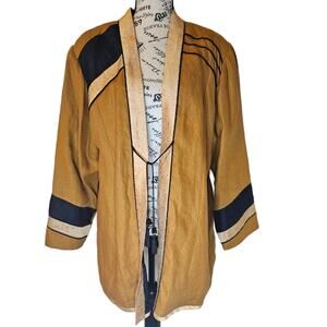 Randi Hilleso Art to wear silk linen lounge jacket. Size M